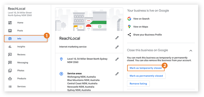 How to update your Google My Business Listing as Temporarily Closed